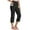 Black, variant on Bloomae Women's Yoga Capris Pants High Waist Leggings Crop Straight Leg Side Slit Athletic Exercise Workout Capris with Pockets Army Green XL
