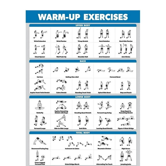 WARM-UP EXERCISES Poster Fitness Charts A must-have poster for fitness enthusiasts, specially designed for gyms. Motivational poster