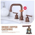 thumbnail image 3 of Wowow 8 in. Widespread Double Handle Bathroom Faucet in Rose Gold, 3 of 8