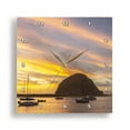 thumbnail image 2 of 3drose, California, Morro Bay. Morro Rock and Marina with Sea Otters., 10x10 Wall Clock, 2 of 9