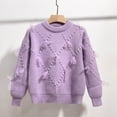 thumbnail image 2 of XXWXYD Girls Cute Bow Slouchy Pullover Sweater, Fall Winter Solid Loose Crewneck Long Sleeve Crochet Knitwear Going Out Top, 2 of 7