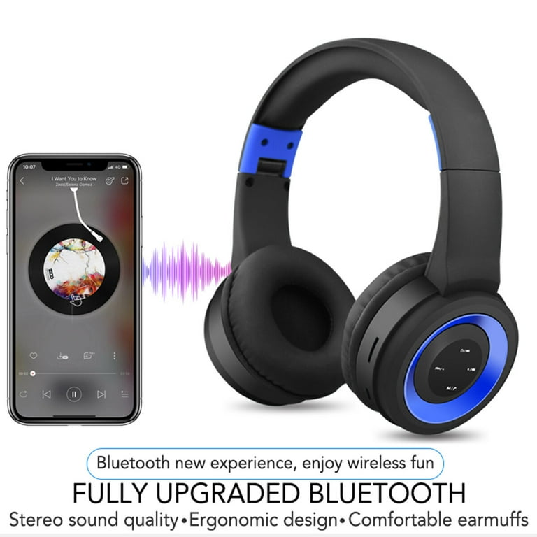 Noise Cancelling Bluetooth Headphones Wireless over Ear Folding Rechargeable Headset with Mic TR905 Walmart