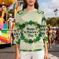 thumbnail image 4 of Craaazy Women's St Patricks Day T-Shirts Crewneck Shamrock Green Theme Tops Gifts, 4 of 8