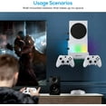 thumbnail image 4 of Wall Mount Holder for Xbox Series S, Wiher Wall Mount Kit Accessories with Cooling Bracket, RGB LED Light Strip, USB Port, Controller Hook for Series S White, 4 of 8