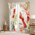thumbnail image 3 of Manfei Christmas Cardinal Bird Black Out Curtains,Vintage Flower Curtains Pack of 2 (42x63 Each),Red Pink Green Bedroom Curtains For Girls Kids,Super Cozy Room Decor, 3 of 6