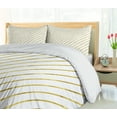 thumbnail image 5 of Ambesonne Striped Duvet Cover Sets, Geometric and Modern, 2-Queen, White and Yellow, 5 of 7