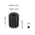 thumbnail image 2 of Unique Bargains 5mm Aperture 12T Mod 1 45# Steel Spur Diff Differential Motor Pinion Gear, 2 of 5