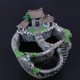 thumbnail image 4 of Micro Paisaje Flores artificiales Plantas suculentas Olla Tiny Creative Flower Pot Holders Diseño de jardín colgante con Sweet House (plata) kaili Sencillez, 4 of 4