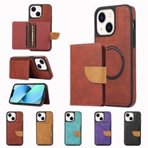 Dteck for iPhone 15 Plus Wallet Case, Compatible with MagSafe, 2 in 1 Magnetic Detachable PU Leather Card Pocket Wallet 15 Plus Phone Case for Women Men,Winered