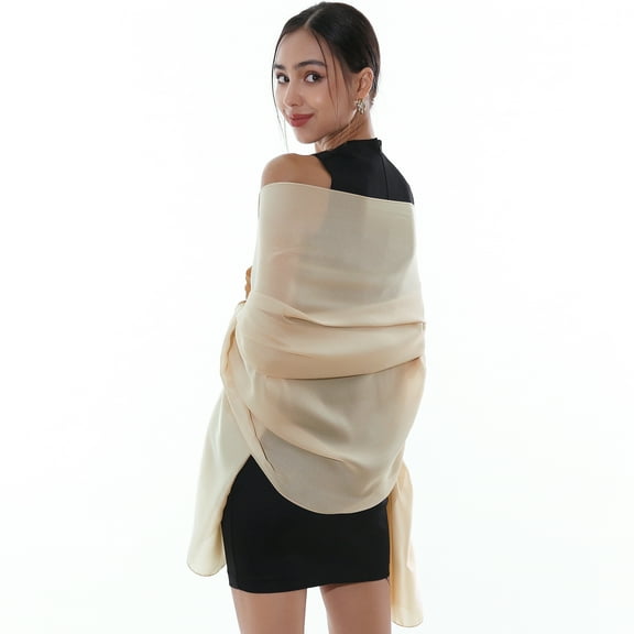 RIIQIICHY Women Shawls and Wraps for Evening Dresses Like Chiffon Lavender Silk Scarf Formal Silky Pashmina Shawls for Weddings