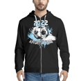thumbnail image 1 of 2022 Qatar Football World Cup Zip Hooded Sweater Netherlands Spain Brazil Fans Cheering Jacket, 1 of 5