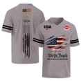 thumbnail image 2 of Men's 250 Anniversary T-Shirt 1776 2026 Patriotic American Flag Freedom Shirts Short Sleeve V Neck Shirt Gray S, 2 of 5