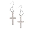 thumbnail image 2 of Delight Jewelry Stainless Steel Jeremiah 1:56 - I Set You Apart Engraved Cross - Open Heart French Earrings, 2 of 4