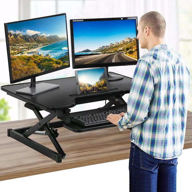 Standing Desk Stand Up Desk Adjustable Desk 32 inches Home Office Coverter Riser Computer Desk