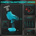thumbnail image 3 of ALSO GO Cordless Saw Reciprocate Saw Metal PVC Wood Cutting Tools with 2 Battery 4 Saw Blades,Blue, 3 of 9