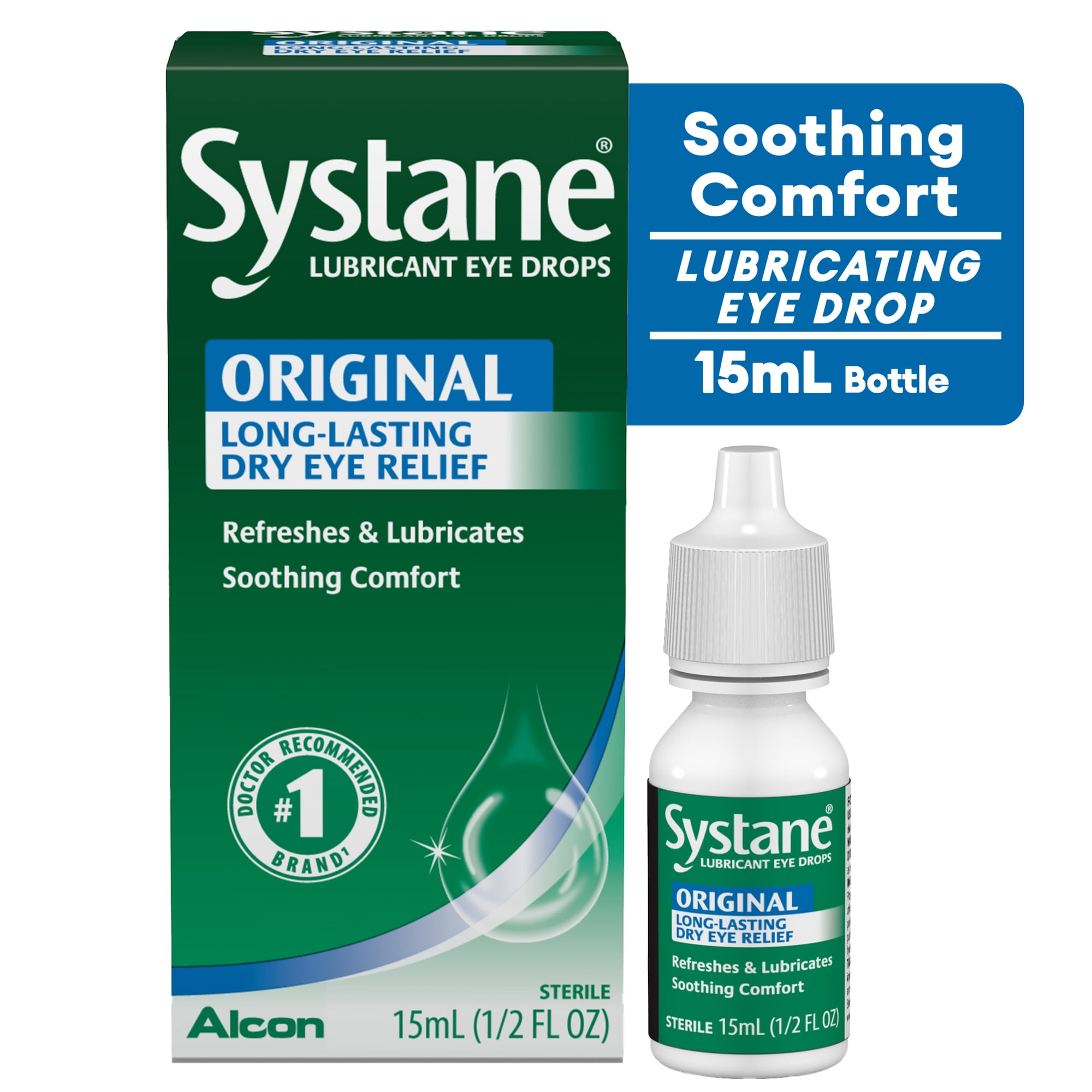 SYSTANE Original Lubricant Eye Drops, Dry Eye Relief Artificial Tears, 0.5 Fl Oz