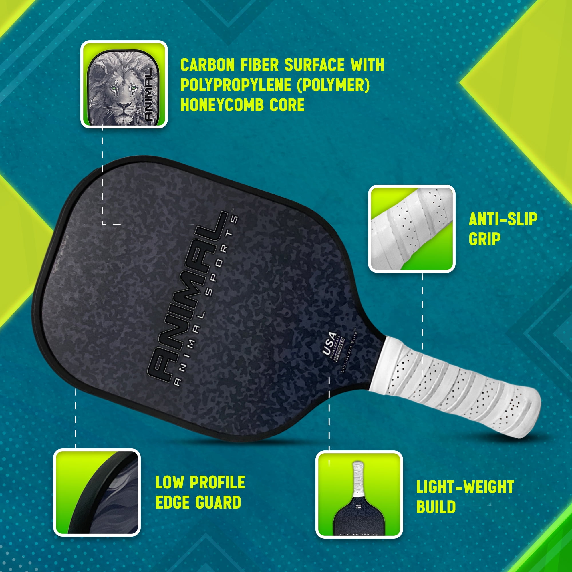 TopSpin Technology Pickleball Paddles, Set of 2 Carbon Fiber Paddles, USAPA Approved