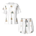 thumbnail image 4 of Picia Rabbit Blowing Dandelions Pajamas Sets for Women Soft Short-Sleeved Pjs with Lounge Shorts Two Piece Sleepwear-Large, 4 of 9