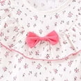 thumbnail image 6 of SGFCWSX Girls 2 Piece Outfits Floral Ruffle Sleeve Tops Layered Bow Shorts Summer Casual Clothes Set Pink Size 4T, 6 of 7