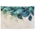 thumbnail image 5 of Watercolor Peacock Feather Tapestry Wall Hanging Green And Teal Vintage Tapestries Home Decor for Living Room Bedroom Farmhouse Apartment Dorm 40"x60", 5 of 6