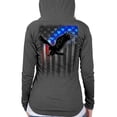 thumbnail image 2 of Hot Leathers Ladies Gray Bling Eagle Hooded Sweatshirt GLZ4571 2X-Large, 2 of 2
