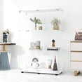 thumbnail image 5 of White glass cabinet with 3 shelves, stable design / Great for showing jewelry and bags, 5 of 6