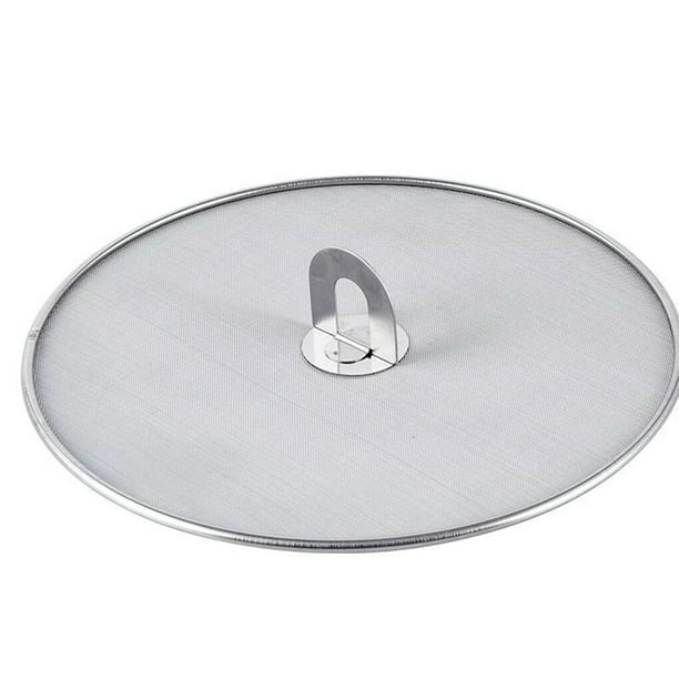 Naiovety Sartén Protector contra salpicaduras de acero inoxidable Suministros prácticos resistentes al calor con mango plegable Malla de pantalla de Cocina y Comedor 25CM Naiovety HA060067-01