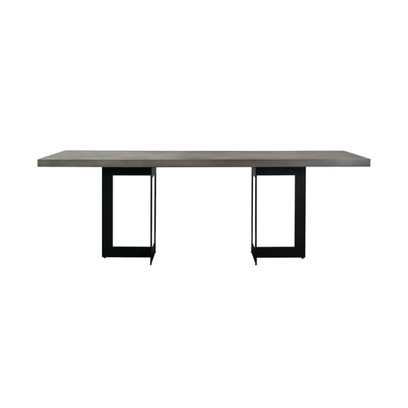 Modern Rectangular Dining Table - 87" Concrete TopMetal Base - Large Dining Room Table