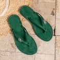 thumbnail image 4 of Bibifish Womens Flip Flops Heart Rhinestone Flat Sole Thong Sandals Fashion Outdoor Beach Casual Slippers, 4 of 6