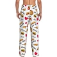 thumbnail image 3 of Sigee Fast Food Print Men's Pajama Pants - Soft Lounge Sleep Bottoms with Elastic Waistband and Pockets-Small, 3 of 9