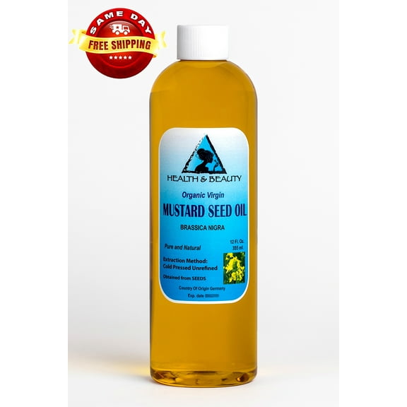 MUSTARD OIL ORGANIC UNREFINED VIRGIN COLD PRESSED RAW PREMIUM FRESH PURE 12 OZ