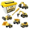 Take Apart Truck Construction Vehicles Set 6 in 1- Excavator, Bulldozer, Dump Truck, Drilling Truck, Road Roller, Cement Mixer 104 Pieces STEM Toy & Gold Toy Building Play Set for Kids Age 3+