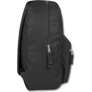 Trail Maker 24 Pack of Bulk Wholesale Basic and Classic 17 Inch Backpacks with Front Accessory Pocket and Dual Zipper Closure for Travel & Commuting in Black