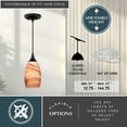 thumbnail image 4 of Milano Bronze Mini Pendant Ceiling Light Amber Swirl Glass, 4 of 9