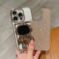 thumbnail image 4 of Compatible for iPhone 14 Pro 6.1 Inch Bling Plating Astronaut Hidden Stand Case, Cute Clear Glitter Card Slot Case for Women Girls Shockproof Back Cover for iPhone 14 Pro Gold, 4 of 14