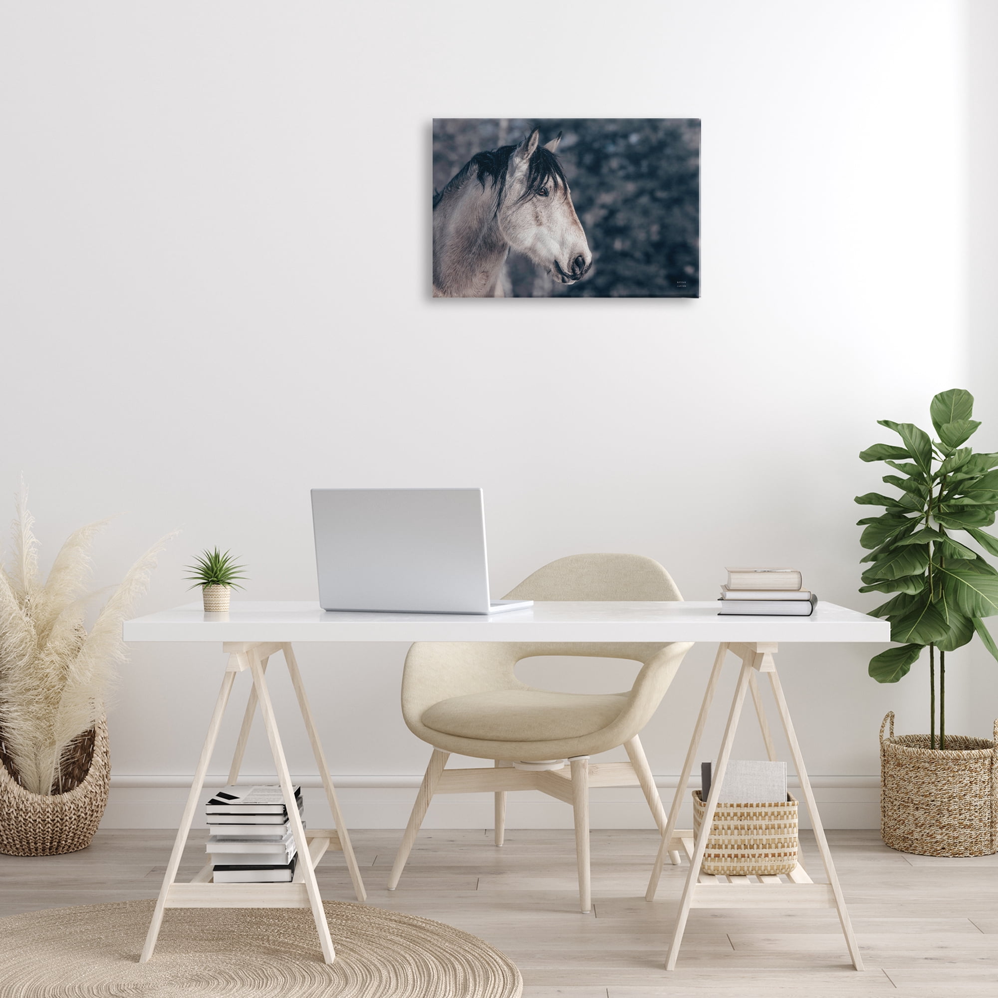 Stupell Industries Intense Gaze Stallion Animals & Insects Photography Gallery Wrapped Canvas Art Print Wall Art, 24 x 16