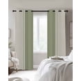 thumbnail image 3 of Sage Green Vintage Blackout Curtains, Light Blocking Print Window Curtains, Geometric Stripes Simple Lines Thermal Insulated Window Drapes for Living Room Kitchen Cafe 2 Panels, 104"W x 63"L, 3 of 9