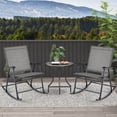 thumbnail image 2 of Costway 2 PCS Patio Folding Rocking Chair Heavy-Duty Metal Frame Rockers Outdoor Gray, 2 of 8