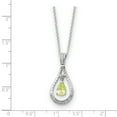 thumbnail image 2 of White Sterling Silver necklace Gemstone Cubic Zirconia CZ 18 in 2 mm, 2 of 4