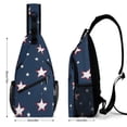 thumbnail image 2 of Full Print Chest Bag 8×15in Outer Large Bag On Both Sides Of Mesh Bag Inside Pocket Design Sponge Pad Shoulder Strap Independence Day Theme Star (12), 2 of 8