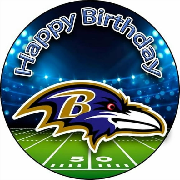 7.5 inch Ravens Themed Edible Cake Topper