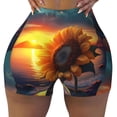 thumbnail image 2 of Lsque Sunset Coast Sunflower Pattern High Waisted Biker Shorts for Women-Tummy Control Fitness Athletic Workout Running Yoga Gym Shorts,Moisture-Wicking-XX-Large, 2 of 9