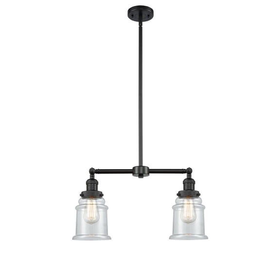 Innovations 209-BK-G182-LED Canton 2 Light Chandelier part of the Franklin Restoration Collection, Matte Black