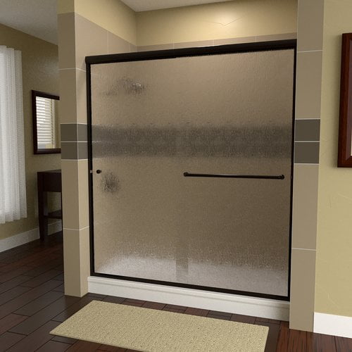 Arizona Shower Door Leser 60 X 70 38 Bypass Semi Frameless Shower Door Walmart Com Walmart Com