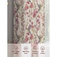 thumbnail image 6 of Pink Beige Flowers Sheer Curtains 54 Inch Length 2 Panels Set Window Treatments, Spring Floral Elegant Pastoral Rustic Rod Pocket Semi Curtains for Living Room/Bedroom/Kitchen Décor, 104"W x 54"L, 6 of 7