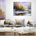thumbnail image 4 of Designart Autumn River - Landscape Printed Throw Pillow - 16x16, 4 of 5