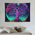 thumbnail image 4 of GOSMITH  Tree of Life Tapestry Trippy Sun and Moon Tapestry UV Reactive Galaxy Space Tapestries Aesthetic Glow in The Dark, Black Light Tapestry for Bedroom(40x30inches), 4 of 7