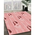 thumbnail image 3 of Ahgly Company Machine Washable Indoor Round Transitional Pink Area Rugs, 8' Round, 3 of 7