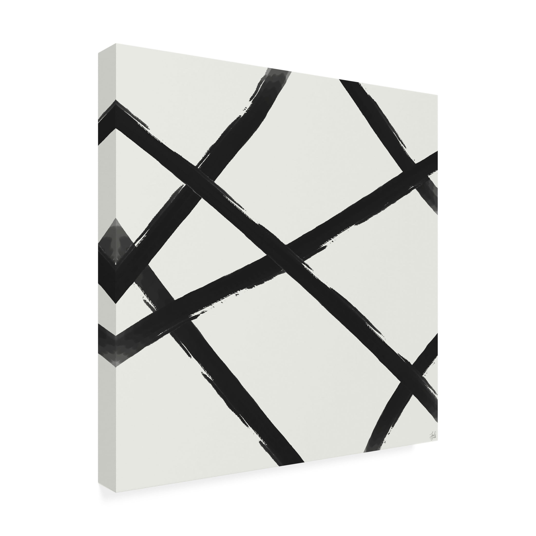 Canvas Wall Art - Line and Brush 'Straight Paint 2' Wall Art for Living Room, Bedroom, or Office Décor by Trademark Fine Art - 24 x 24 Inches