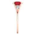 thumbnail image 3 of Clara Pucci 14K Rose Gold 2ct Tourmaline Three-Stone Ring for Women, 3 of 8